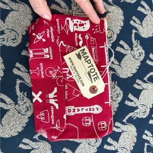 Red Maptote Zipper Pouch- Portland
